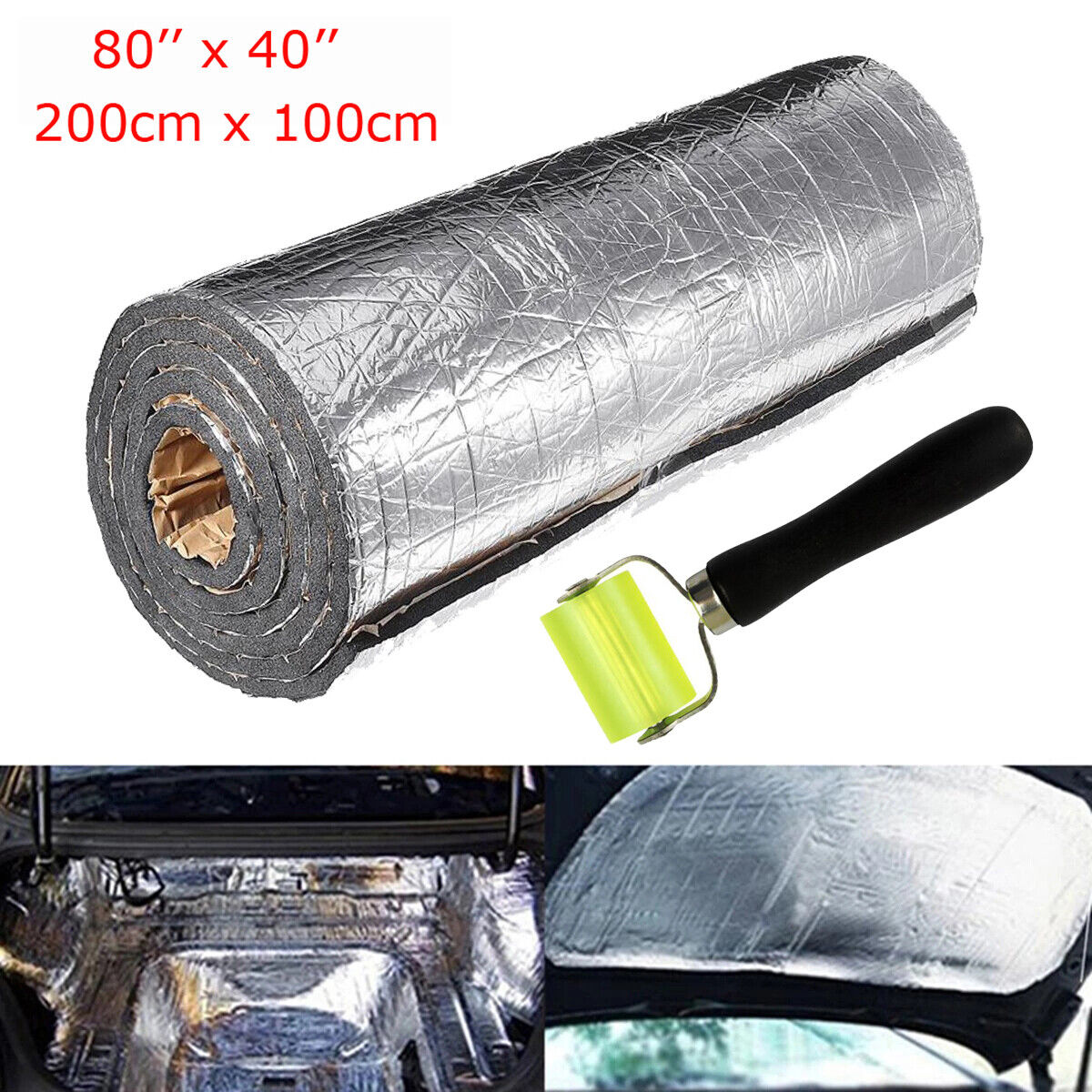 80\'\'x 40\'\' Car Insulation Sound Deadening Heat Shield Thermal Noise Proof Mat US