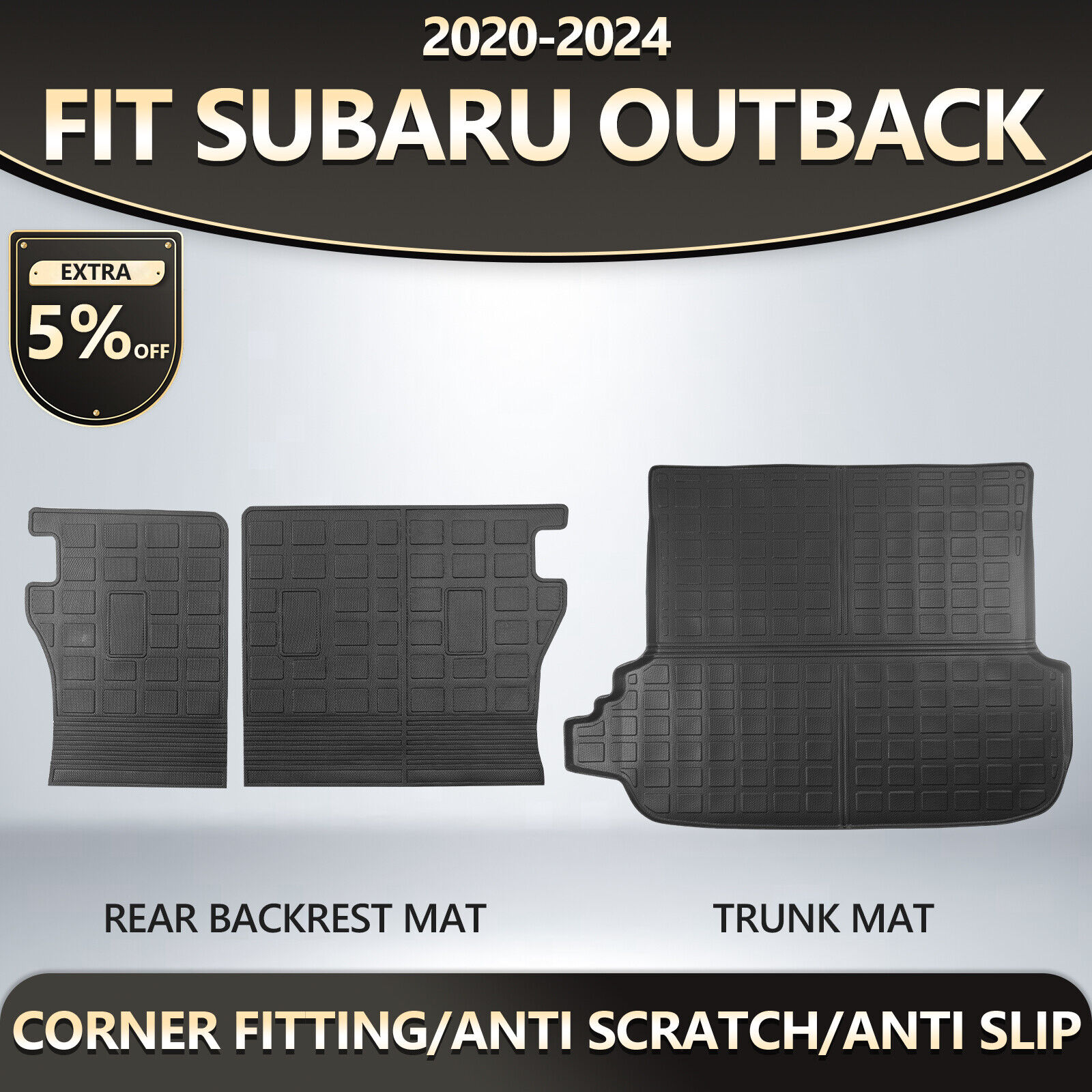 Floor Mats Cargo Liner Trunks Mats Backrest Mat for 2020~2024 Subaru Outback
