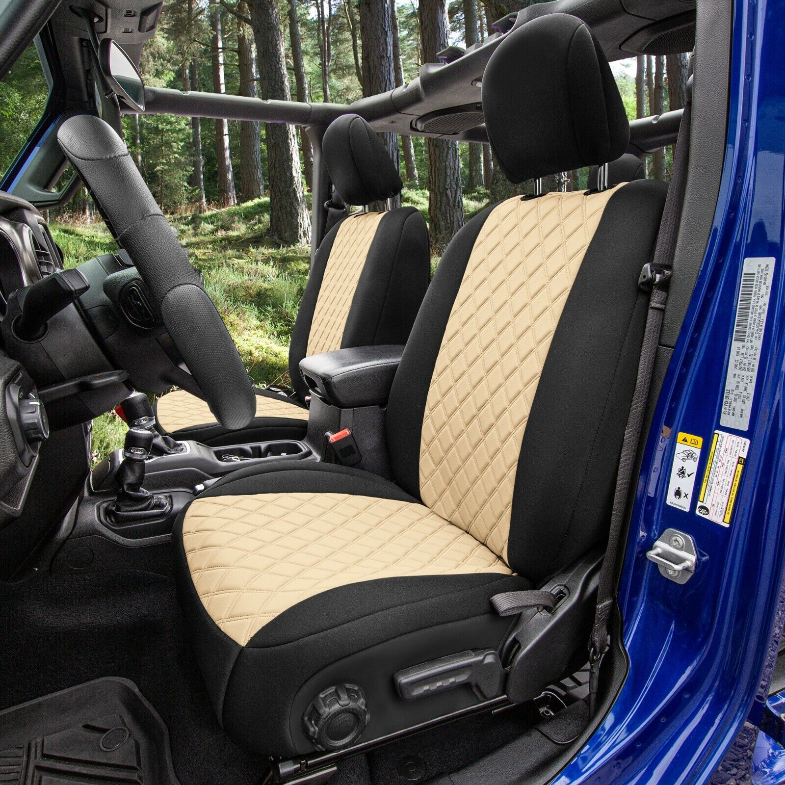 Neoprene Front Waterproof Custom Fit Seat Covers 2018-2021 Jeep Wrangler JL 4DR