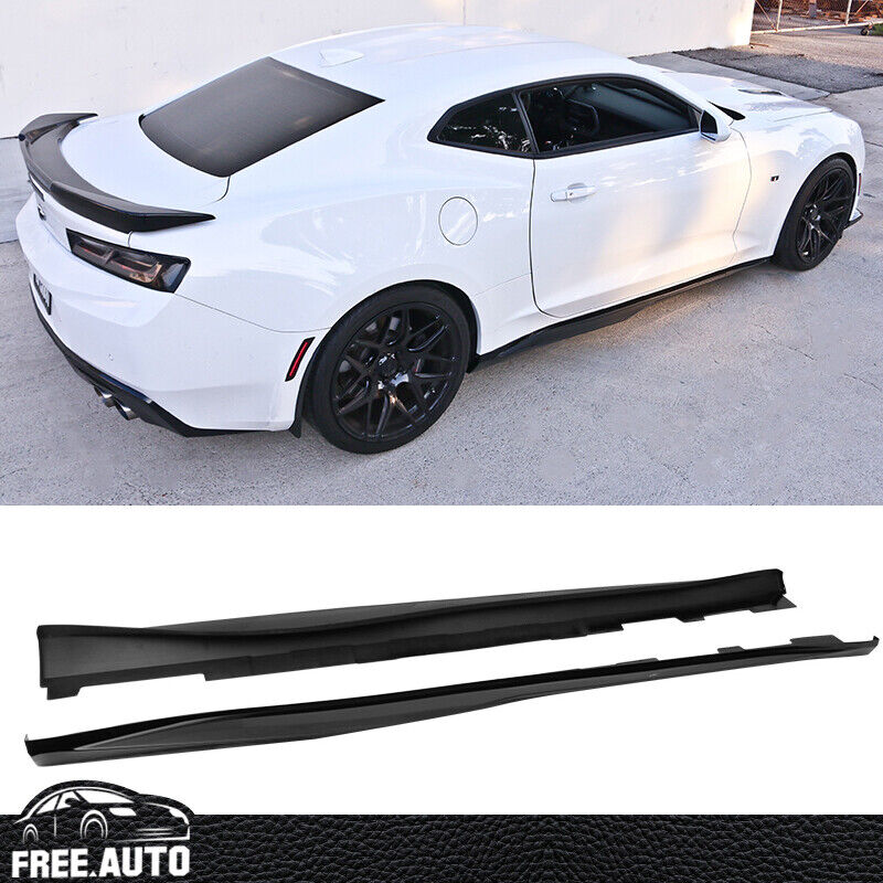 Fits 16-23 Chevrolet Camaro ZL1 Style Side Skirts Extension Gloss Black PP