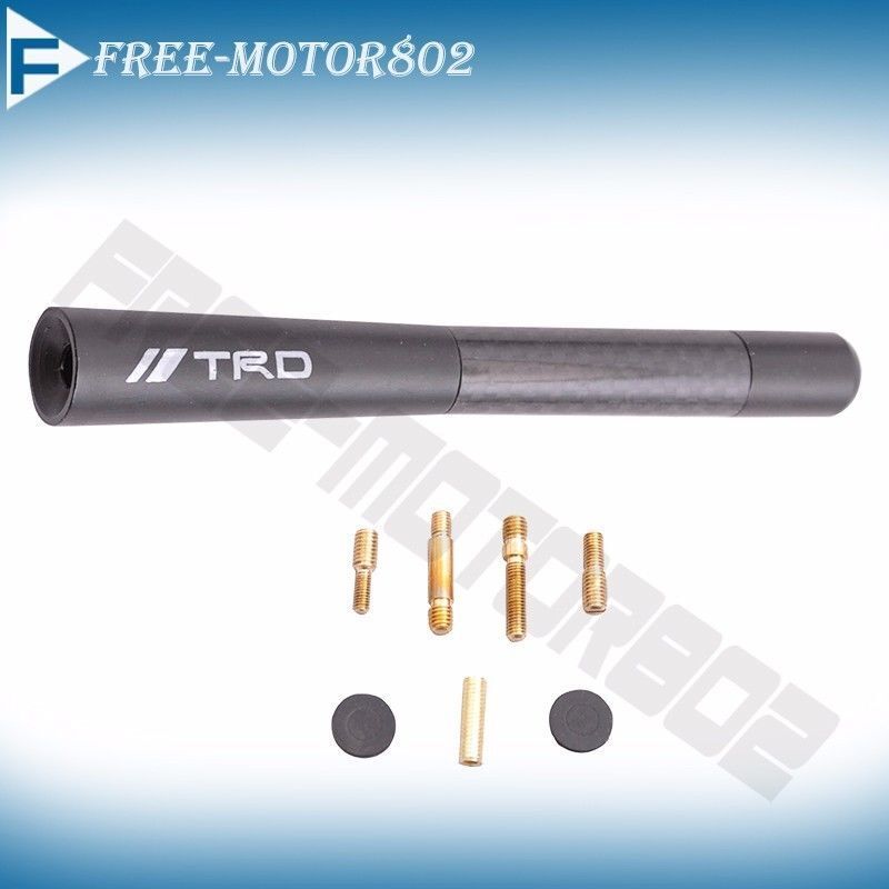 TRD Carbon Fiber Black Aluminum Alloy Screw Antenna Short 4.7 Inch For Toyota