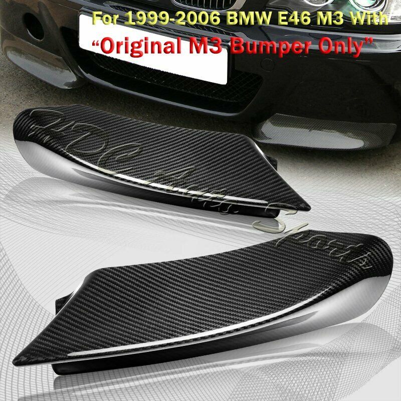 For 99-06 BMW E46 M3 CSL-Style 100% Real Carbon Fiber Front Bumper Splitter Lip