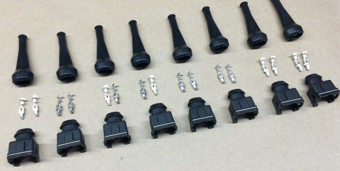 Porsche 928 Fuel Injectors Connectors w/Terminals and Boots (8 Cyl pack)