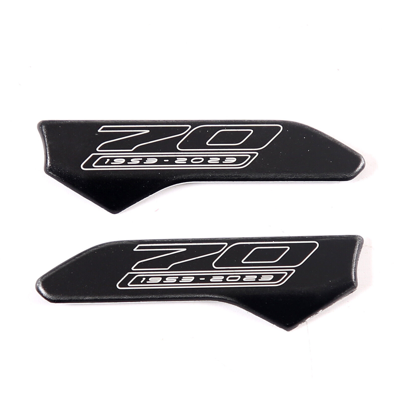 2PCS Aluminum alloy Black Door horn badge Frame For Corvette C8 2020-2024