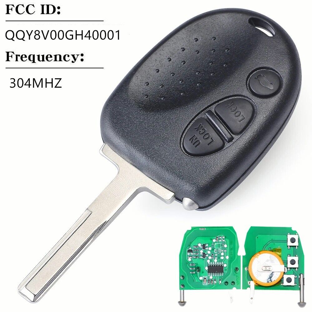 Uncut Remote Key Fob 3 Button for Pontiac GTO Chevrolet Caprice QQY8V00GH40001