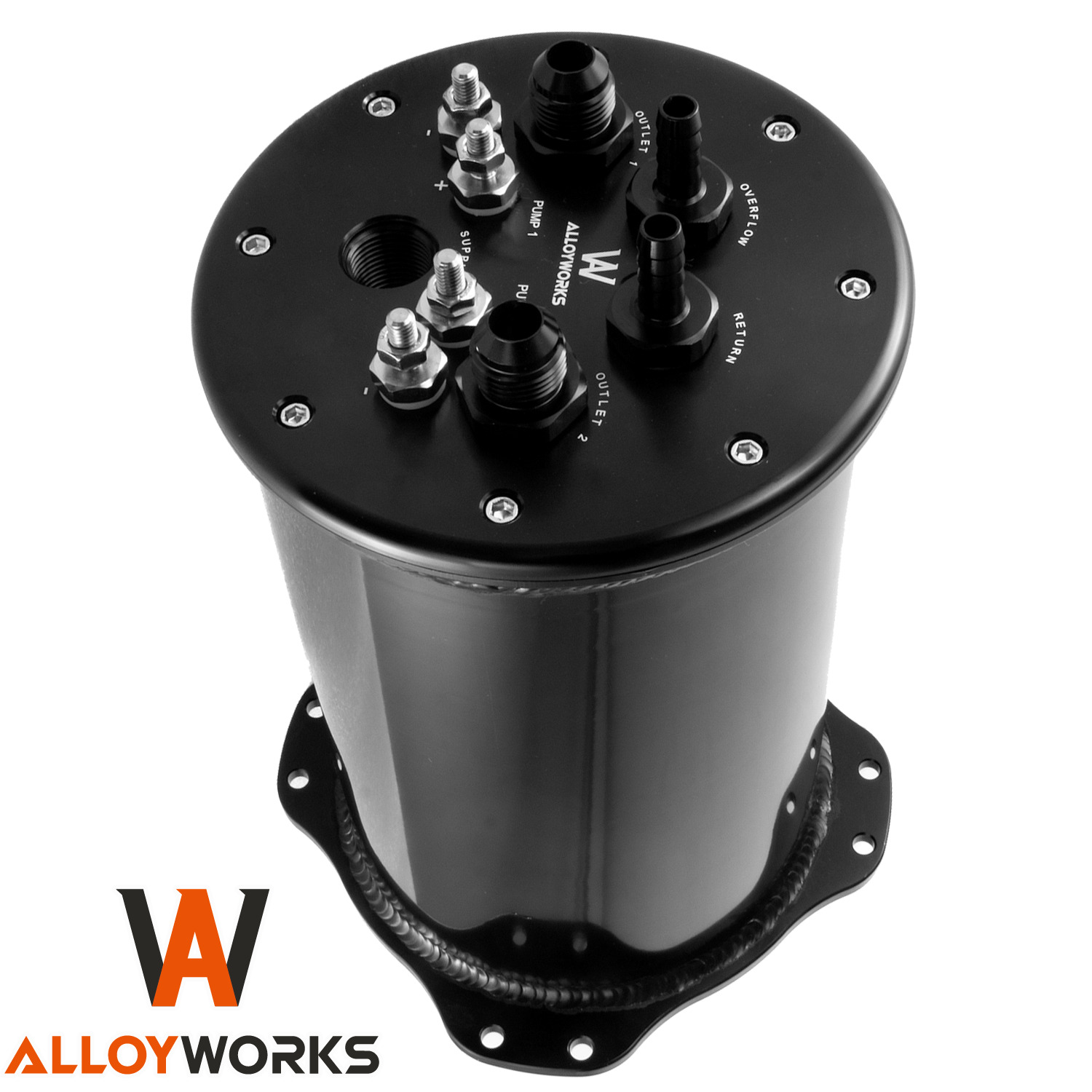 New Fuel Surge Tank 2.8L For Single or 2.6L For Dual 39-40mm Pumps 8AN Ports