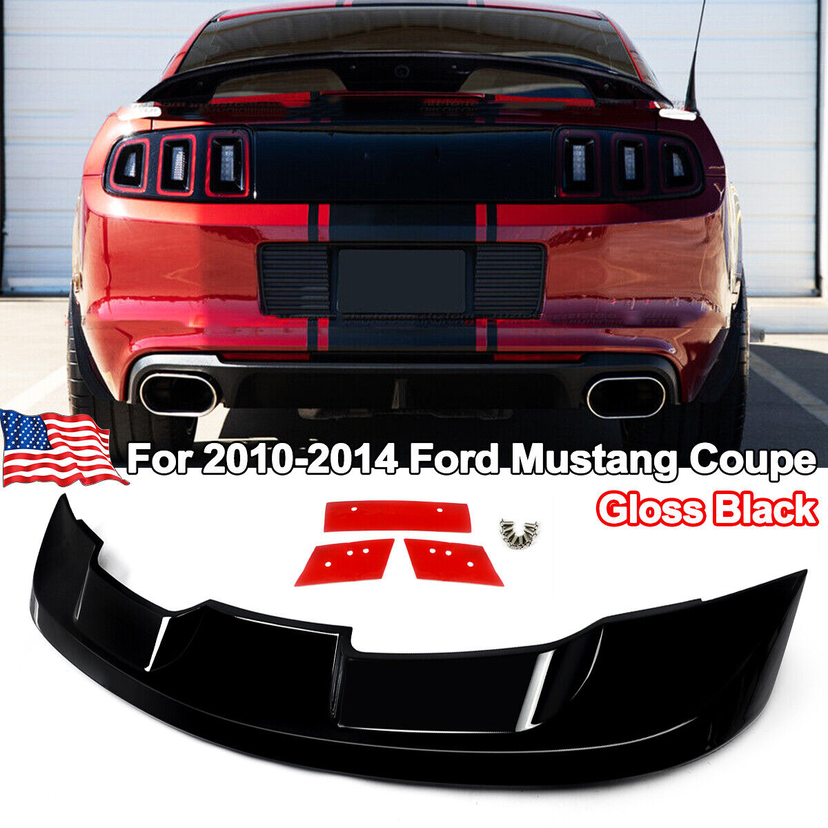 Glossy Black New 2022 GT500 Style Trunk Lid Spoiler For Ford Mustang 2010-2014