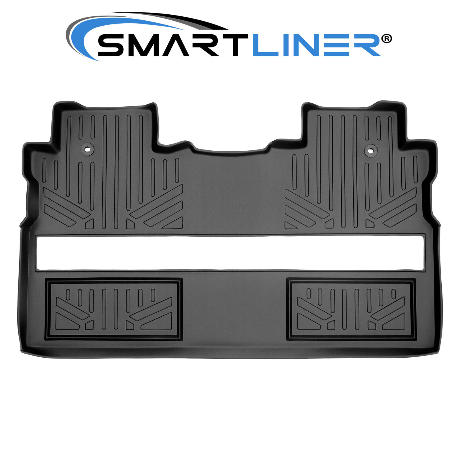 SMARTLINER Floor Mats Liner 2nd Row Black For 2017-2024 Honda Ridgeline Crew Cab