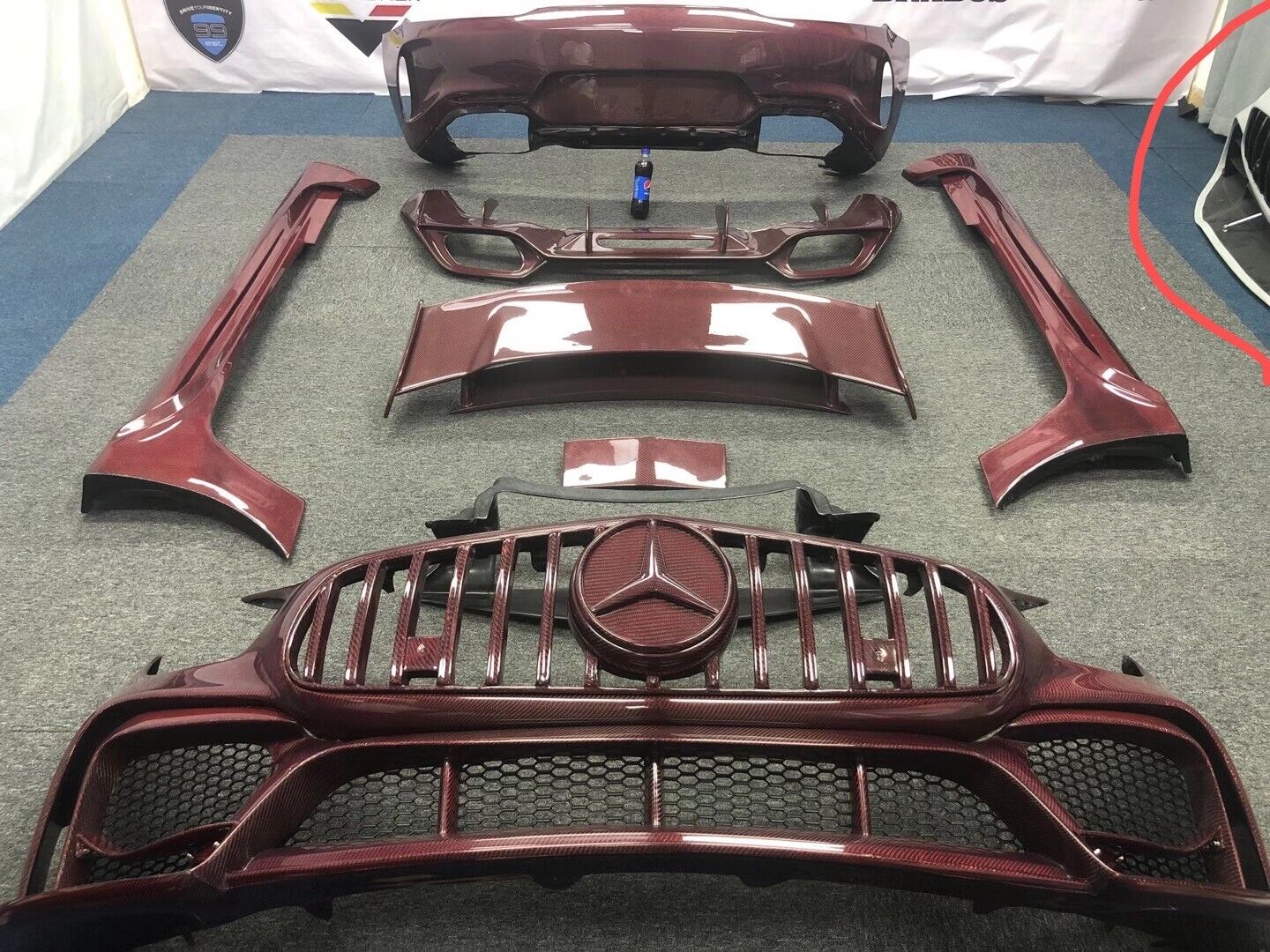 Worldwide ONLY ONE Mercedes AMG GT/GTS Red Carbon Fiber Body Aero Kit