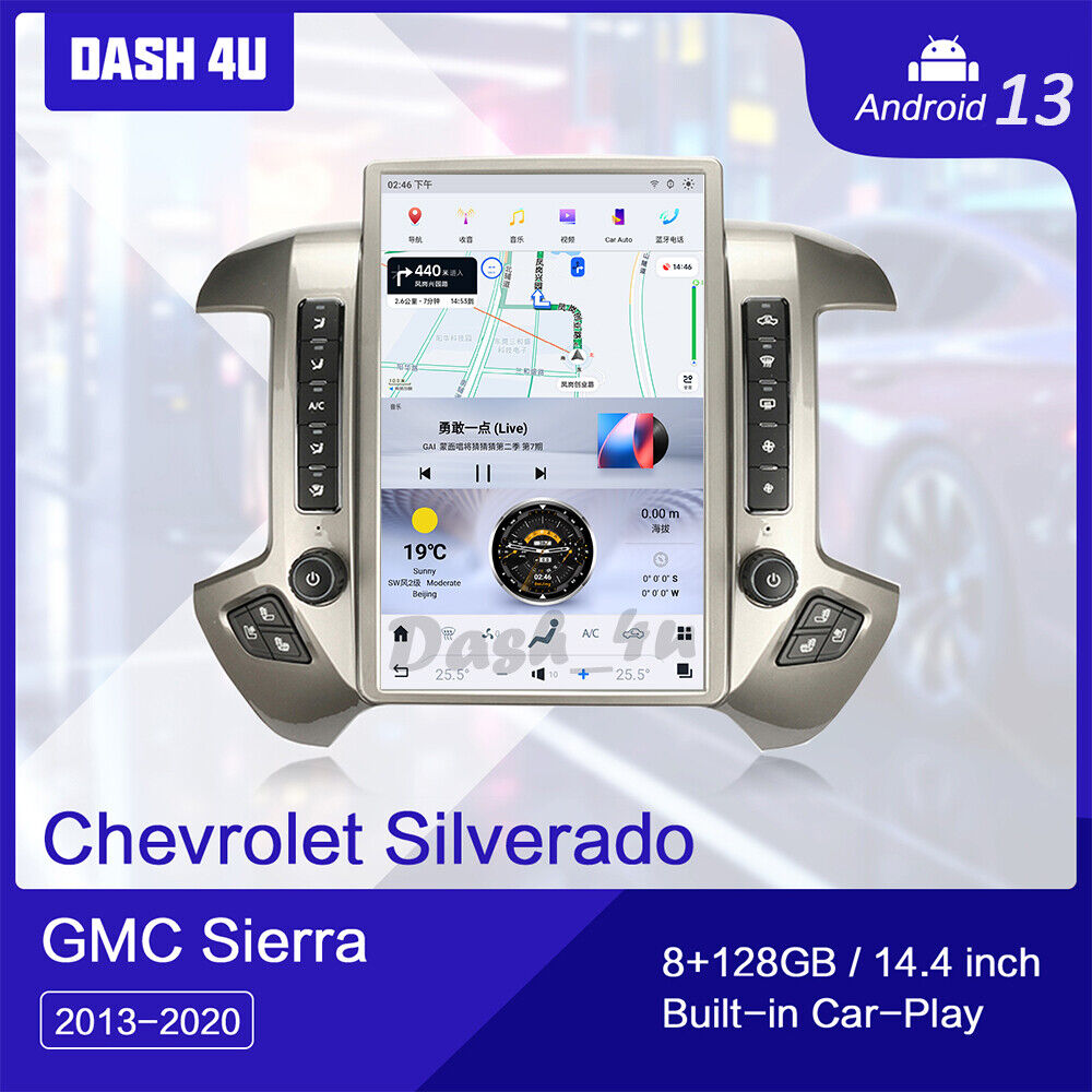 Android 13.0 Tesla Vertical Screen GPS Radio For Chevrolet Silverado 2013-2019