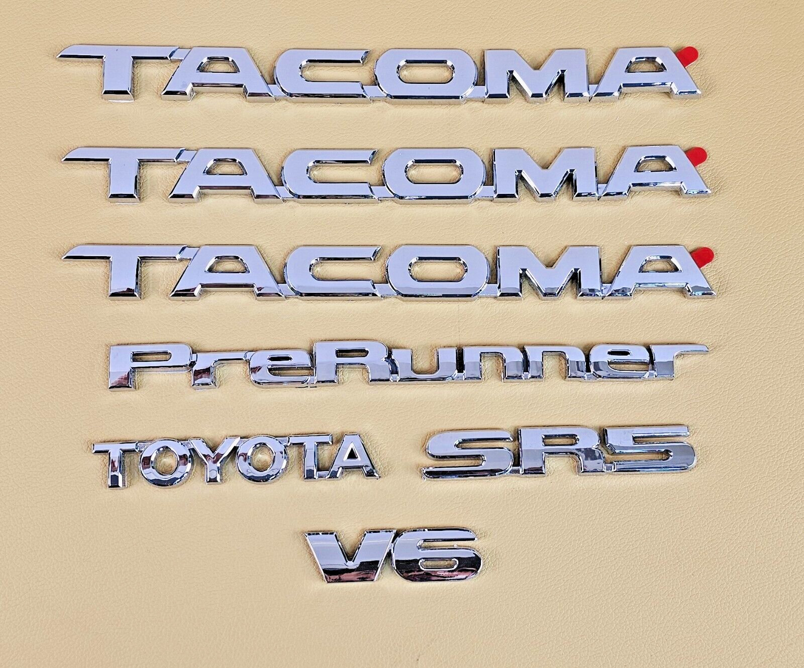 Fit For 05-15 Toyota Tacoma PreReunner SRS V6 Chrome Emblems 7pc set USA stock