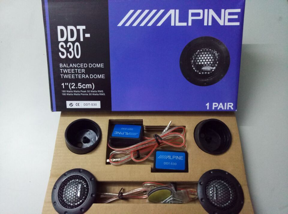 ALPINE DDT-S30 Car Stereo Speakers Music Soft Dome Balanced Car Tweeters 360W