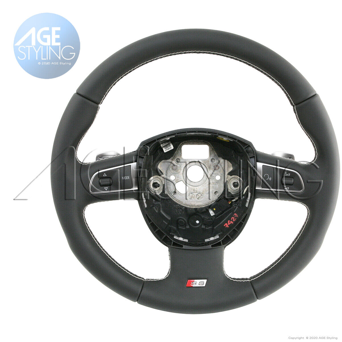OEM Audi S8 D3 Leather Steering Wheel w. S-Tronic Gear Paddle Shifters 2007-2010