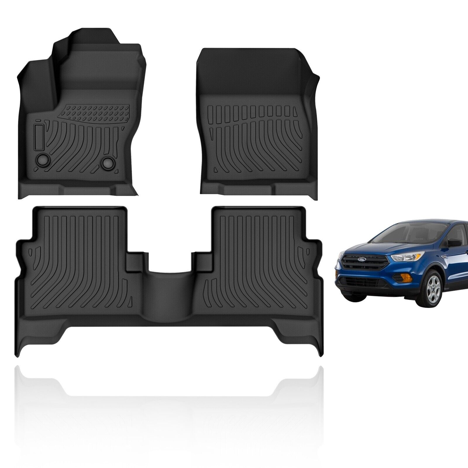 For 2013-2019 Ford Escape Floor Mats Liners 3D TPE All Weather Odorless