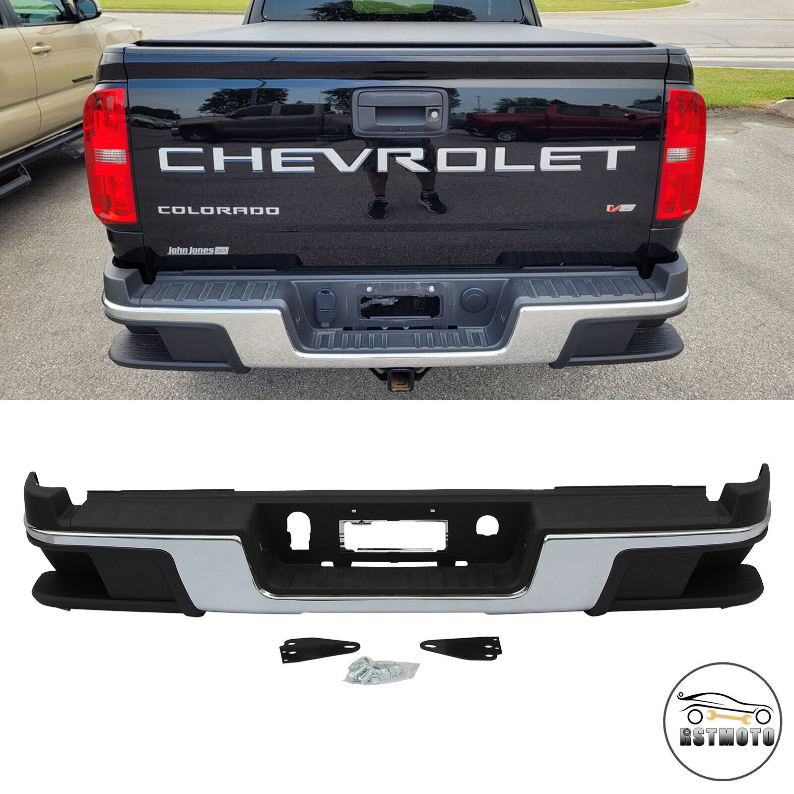 New Chrome Rear Step Bumper Assembly for 2015-2022 Chevrolet Colorado GMC Canyon