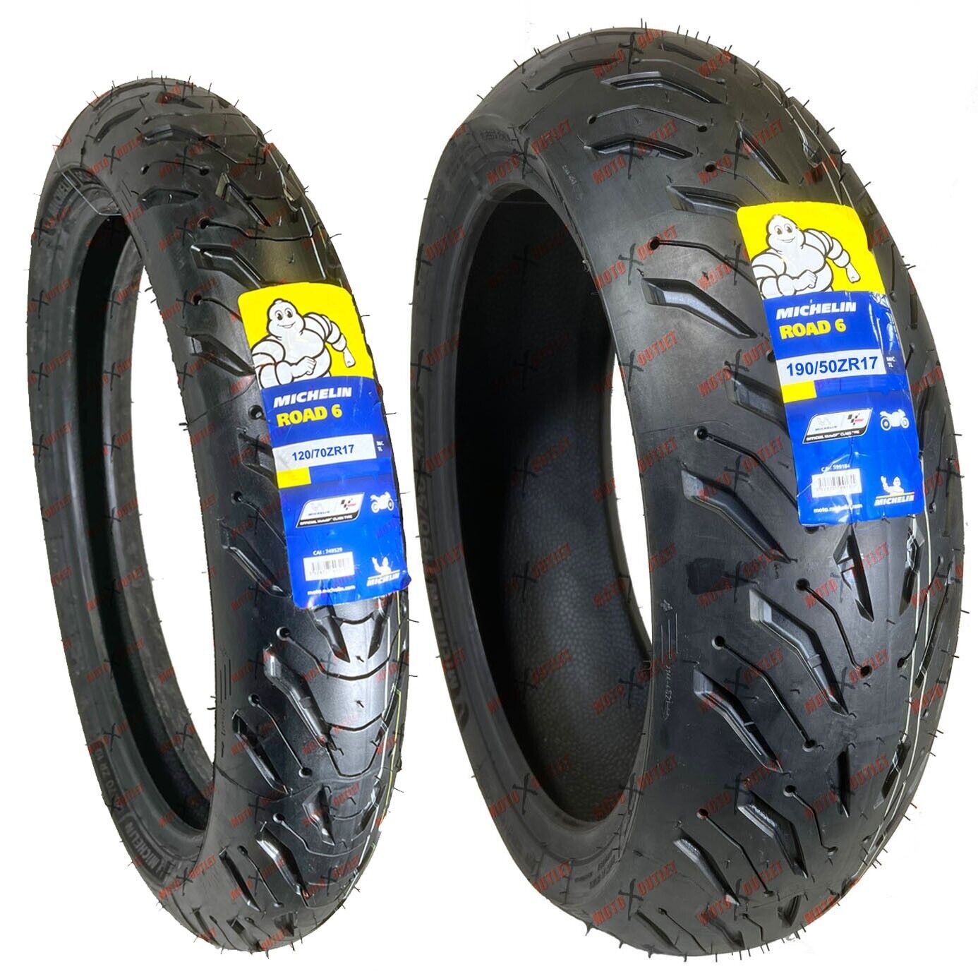 Michelin Road 6 190/50ZR17 120/70ZR17 Front Rear Motorcycle Tires Set