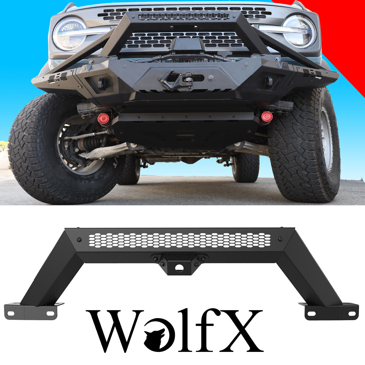 For 21-23 Ford Bronco Bull Bar Front Bumper Grill Brush Guard Off-Road 2/4 Door