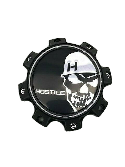 Hostile Special Edition Skull Logo Matte Black Wheel Center Cap HC-8003 C-8016A