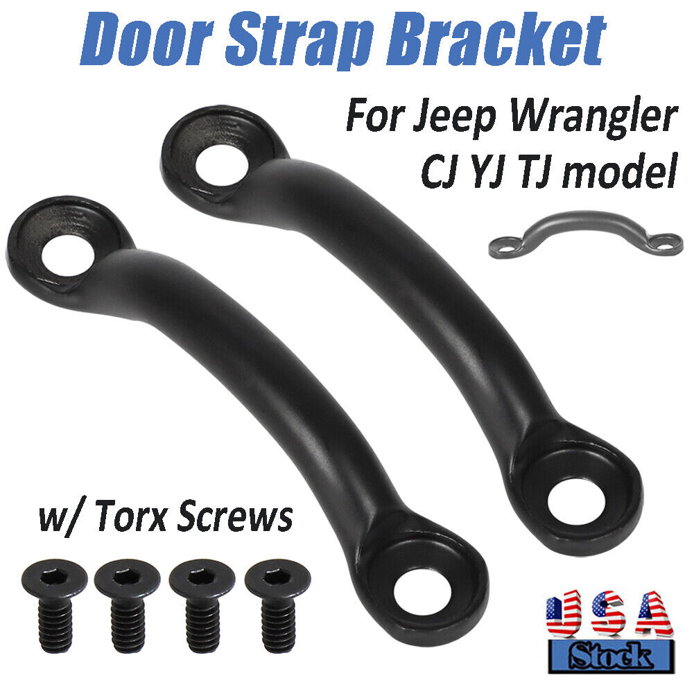 Door Limit Footman Loop Strap Brackets & Torx Screws For Jeep Wrangler CJ YJ TJ