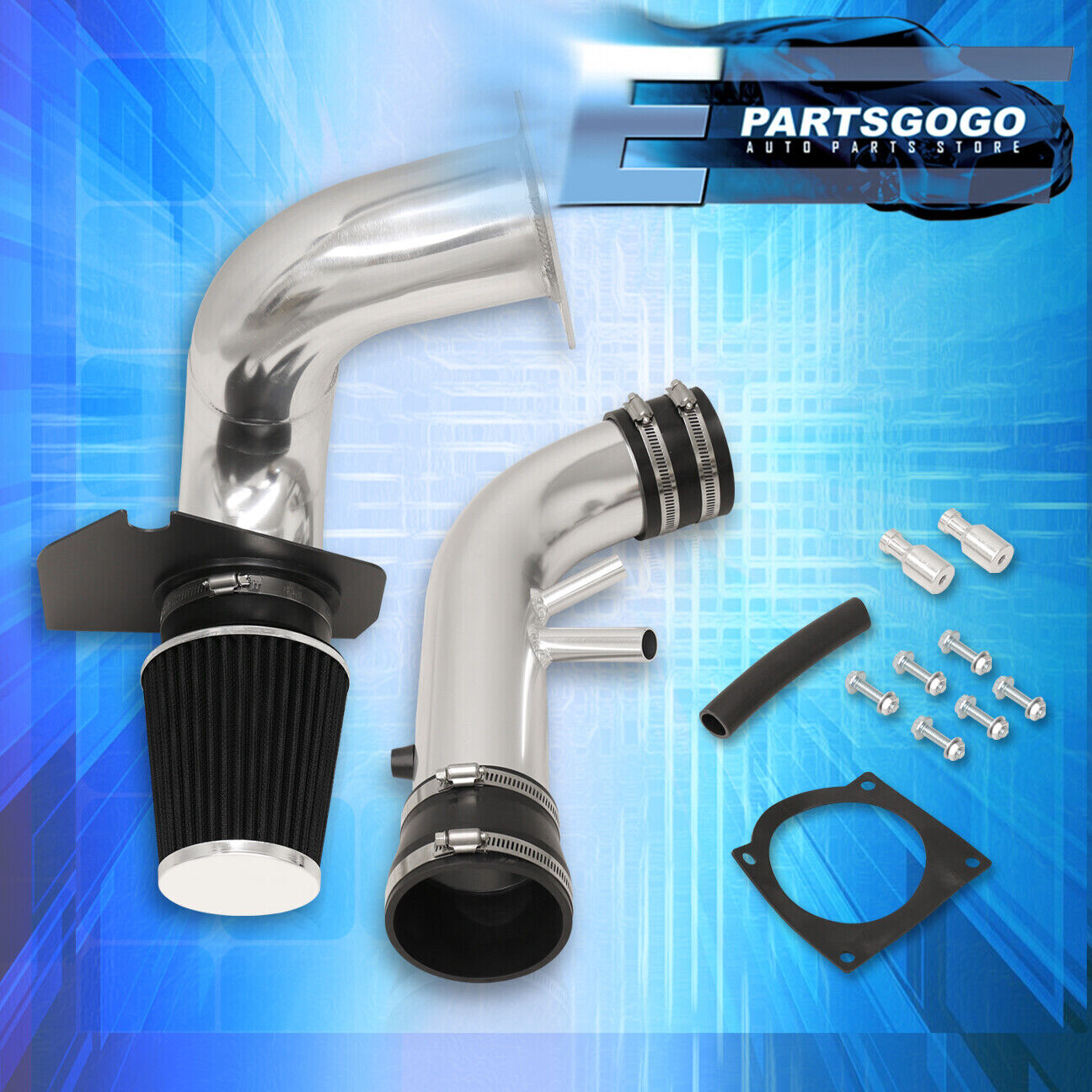 For 96-04 Ford Mustang GT 4.6L V8 Chrome Cold Air Intake CAI System Kit + Filter