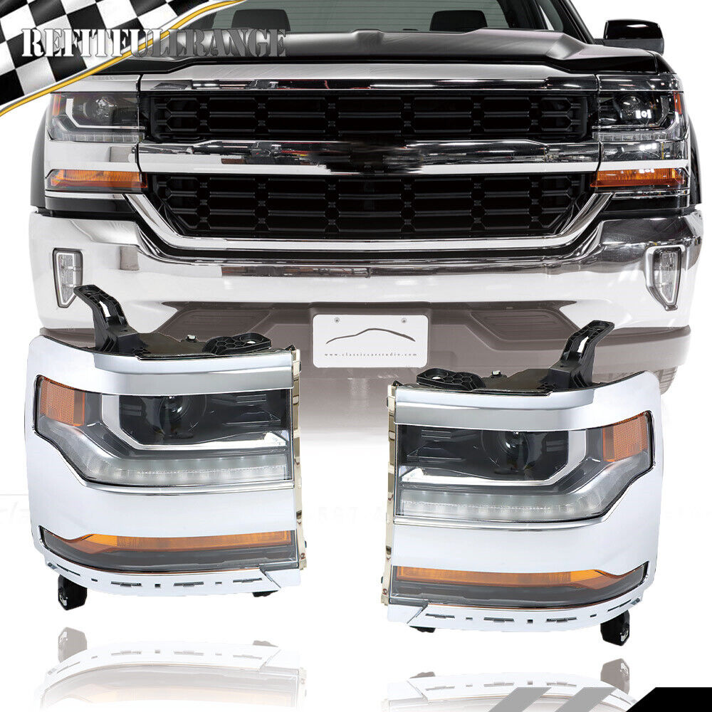 For 1500 2016-2018 Chevy Silverado HID/Xenon LED Left&Right Side Headlight