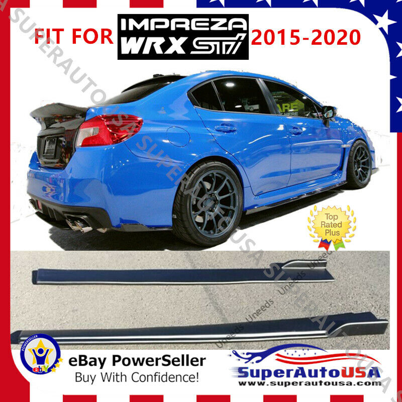 Fit For 2015-2020 Subaru Impreza WRX/STI PU Extension Side Skirts Body Kit Black
