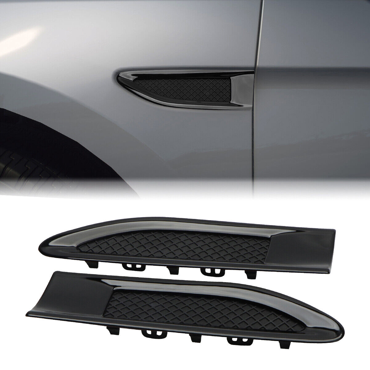 Glossy Black Front Fender Side Vent Cover Trim For Ford Taurus Police 2013-2019