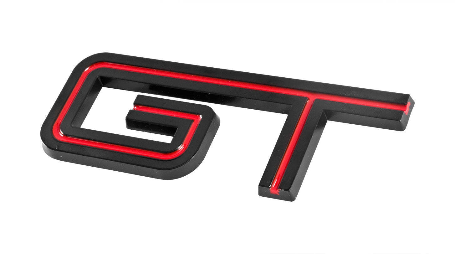 2005-2010 Ford Mustang GT Black & Red Side Fender Trunk Lid Emblem Badge 4.5\