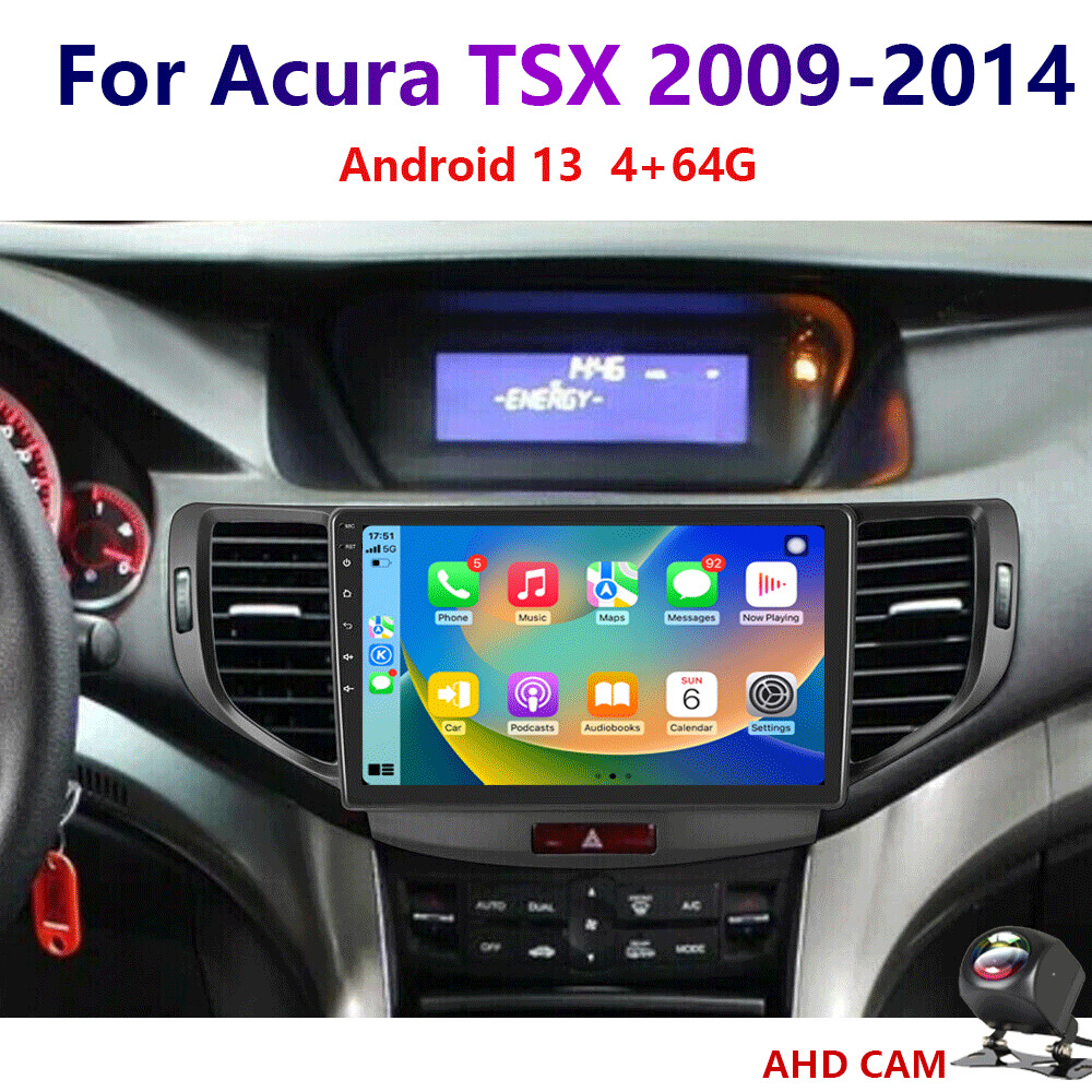 4-64G Android 13 For Acura TSX 2009-2014 Carplay Car Stereo Radio GPS Wifi BT