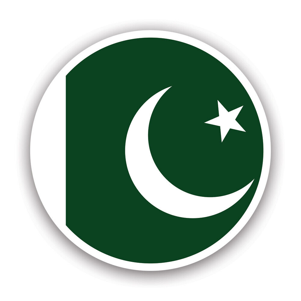 Round Pakistani Flag Sticker Decal - Weatherproof - pakistan pak pk circle