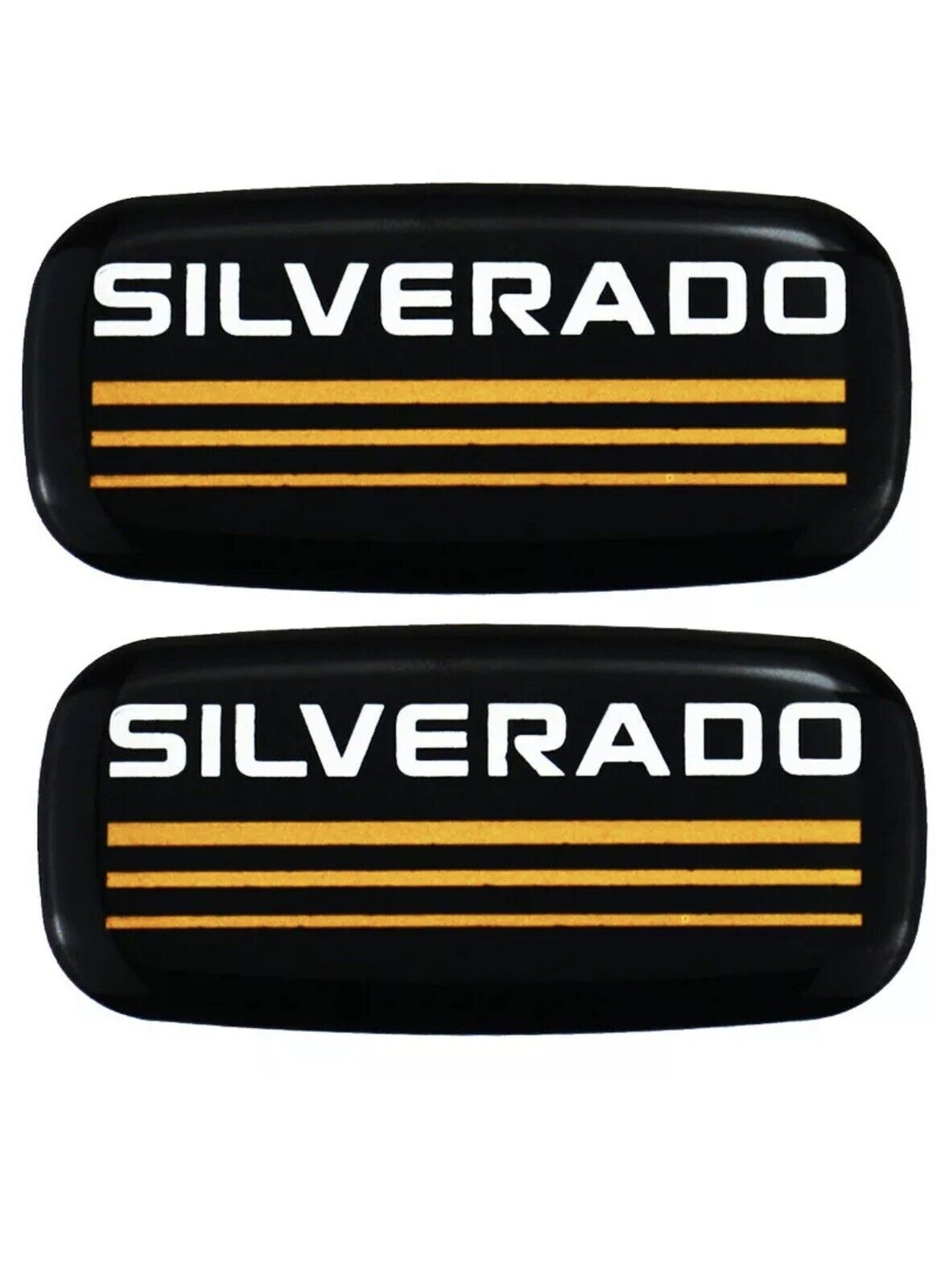 2x New Custom Epoxy resin Silverado Emblems Pillar Cab Badges Logo for Chevy