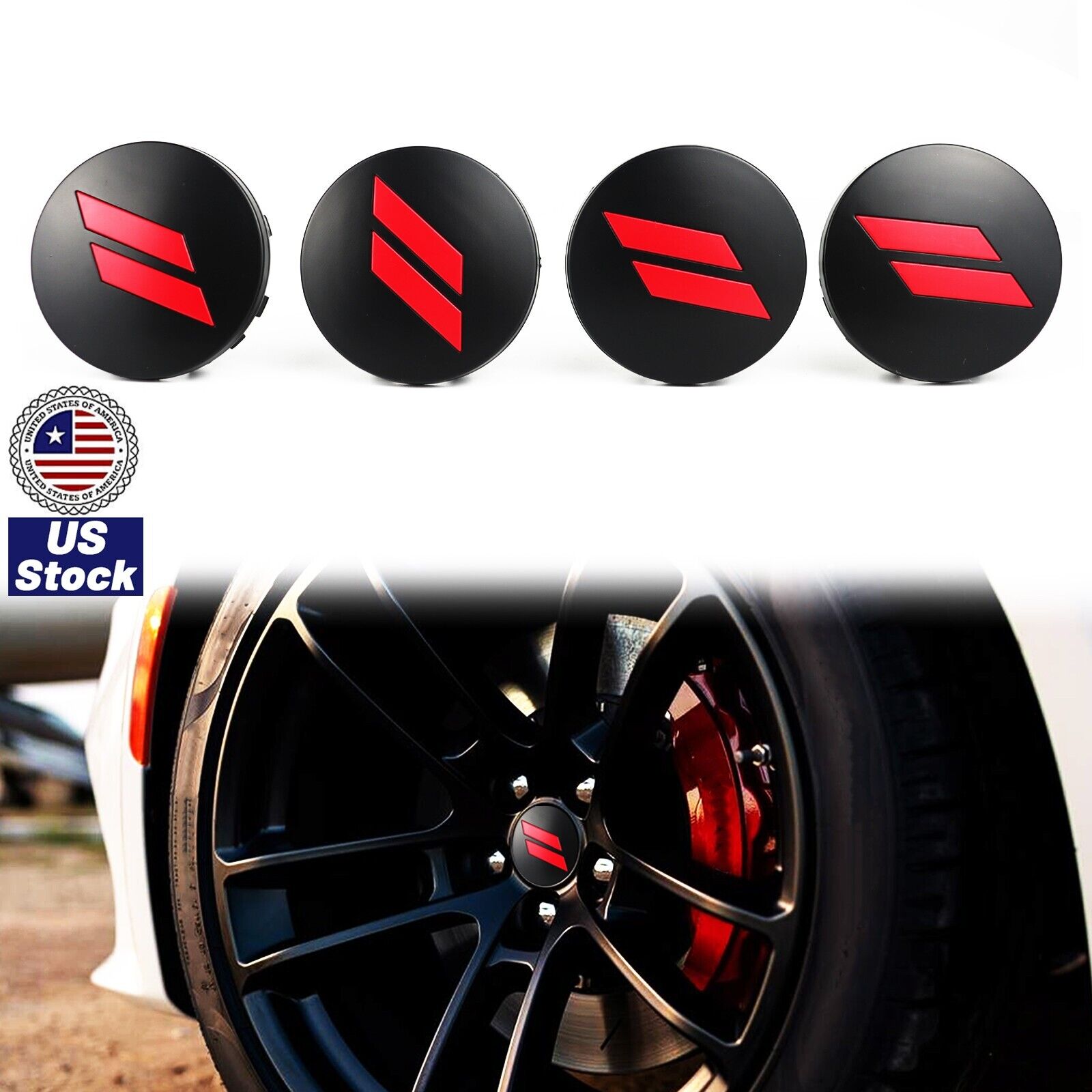 Red 4PCS Wheel Hub Center Cap Covers 63mm For Dodge Durango Charger Challenger