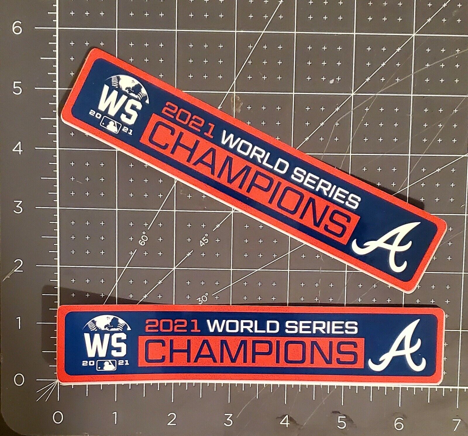 (2-Pack) Horizontal 2021 Atlanta Braves World Series Champions Vinyl Sticker