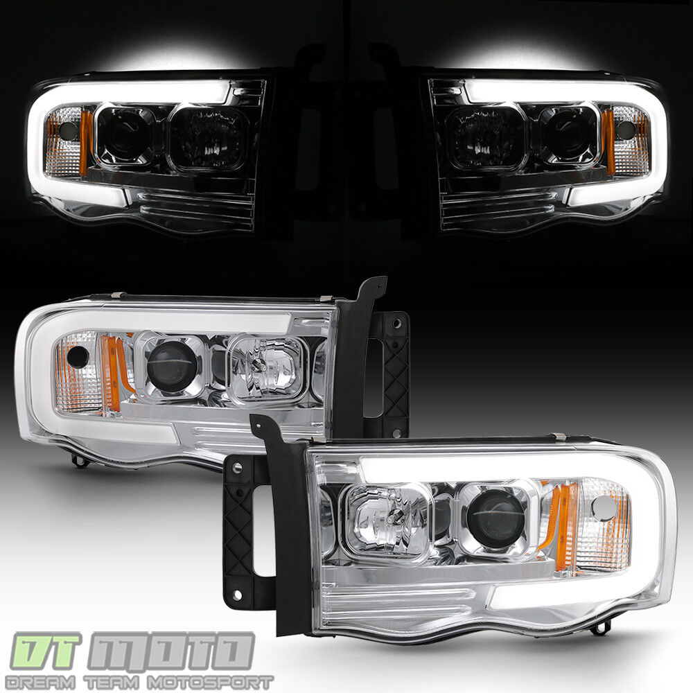 2002-2005 Dodge Ram 1500 03-05 2500 3500 LED Tube Projector Headlights Headlamps