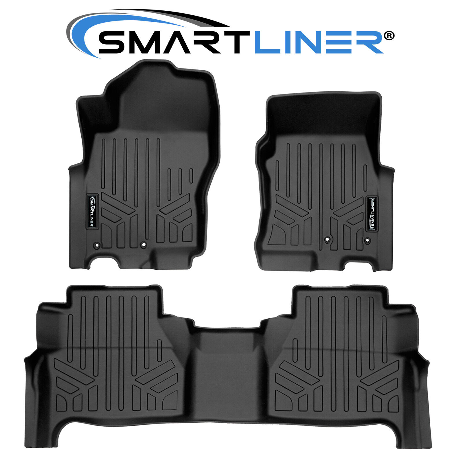 SMARTLINER 2 Row Floor Mat Liners For 2022-2023 Nissan Frontier Crew Cab
