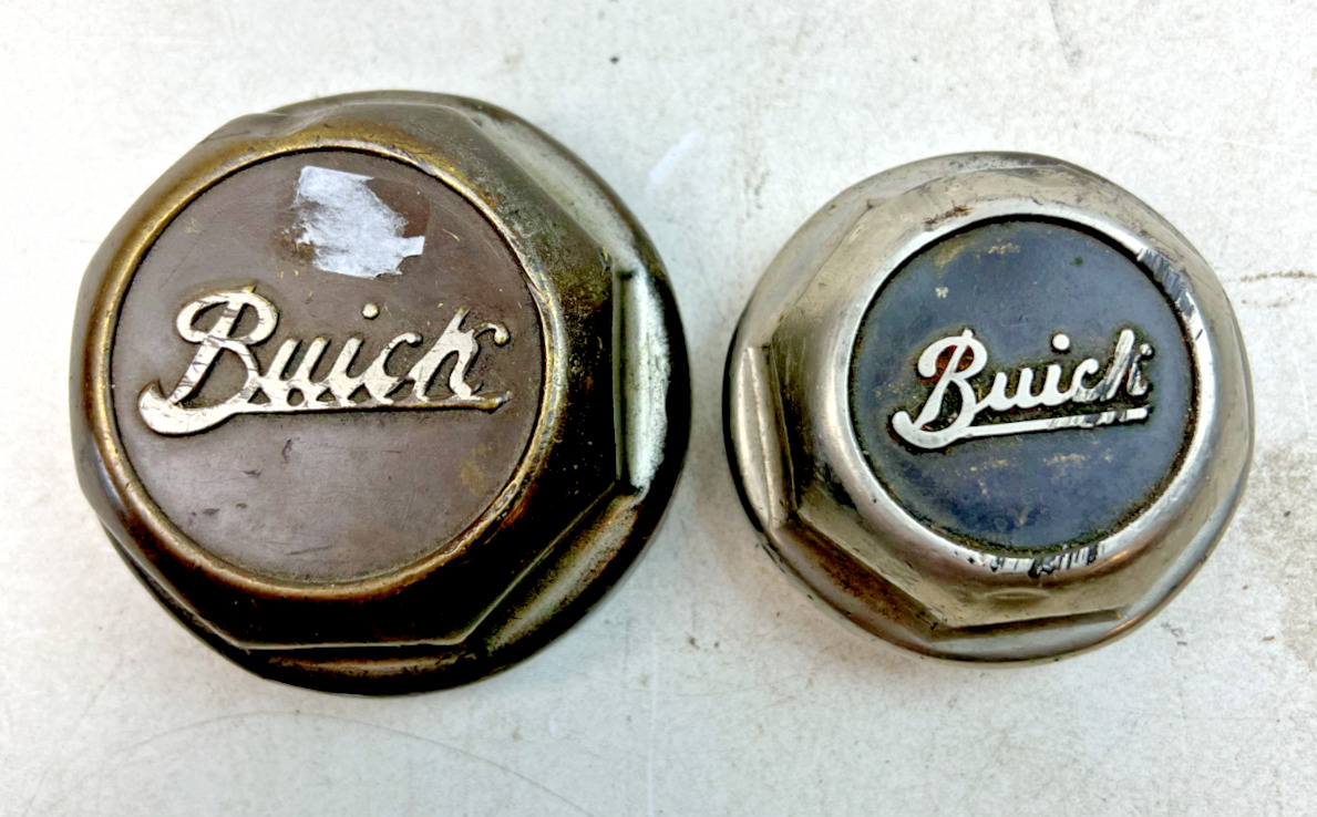 Antique Original Buick Center Rim Grease Cup Cap/Hub Cover - Lot of 2