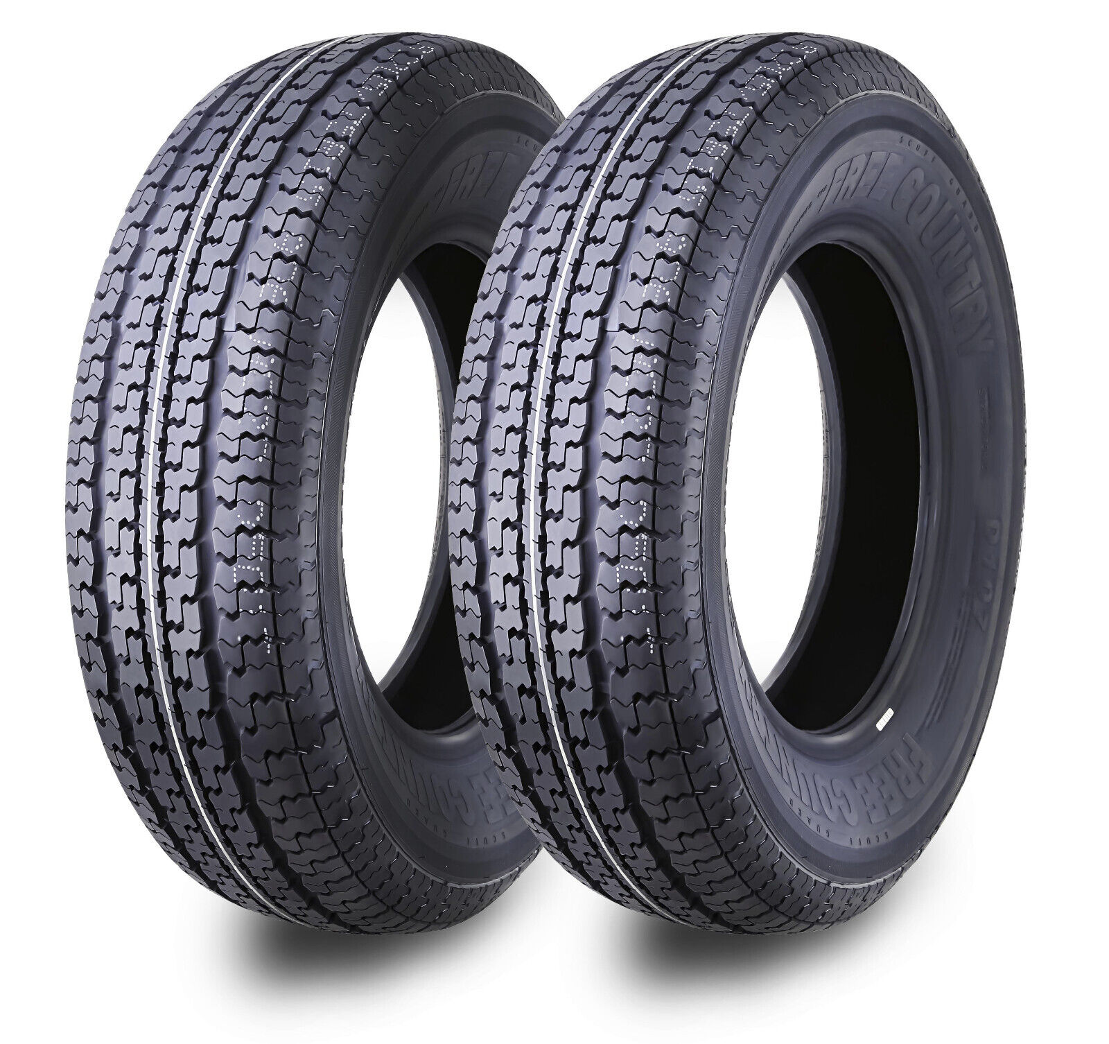 2PC ST205/75R15 Trailer Tires FREE COUNTRY 10PR Radial Heavy Duty 205 75 15 LRE