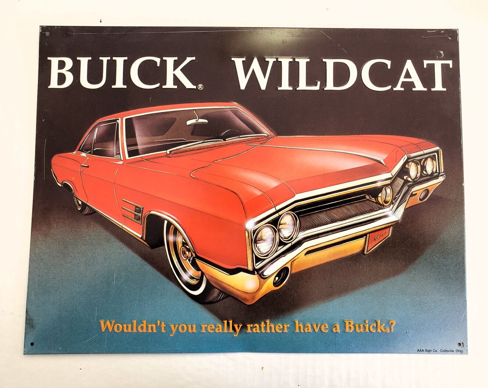 Buick Wildcat metal sign GM measures 16\