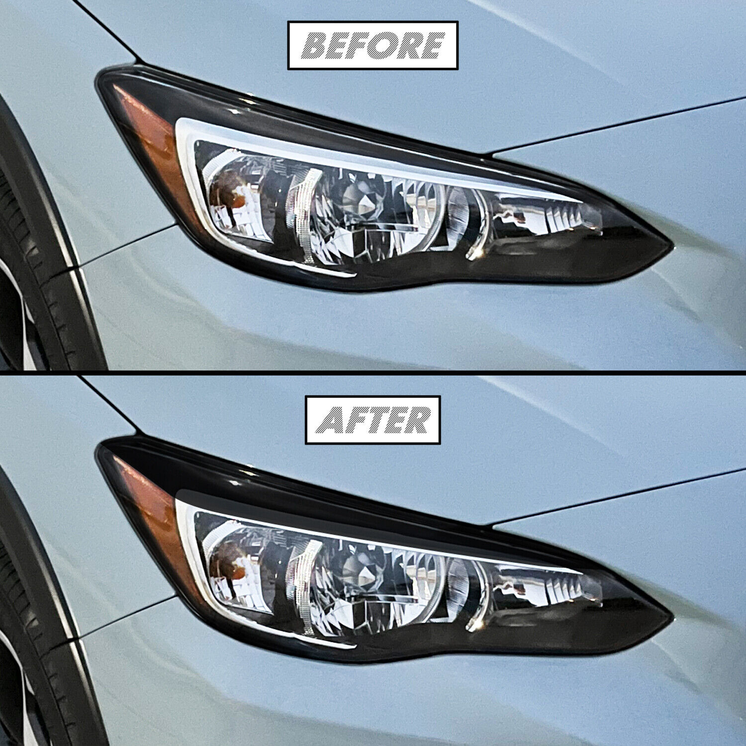 FOR 18-23 Subaru Crosstrek Headlight Eyelid SMOKE Precut Vinyl Tint Overlays