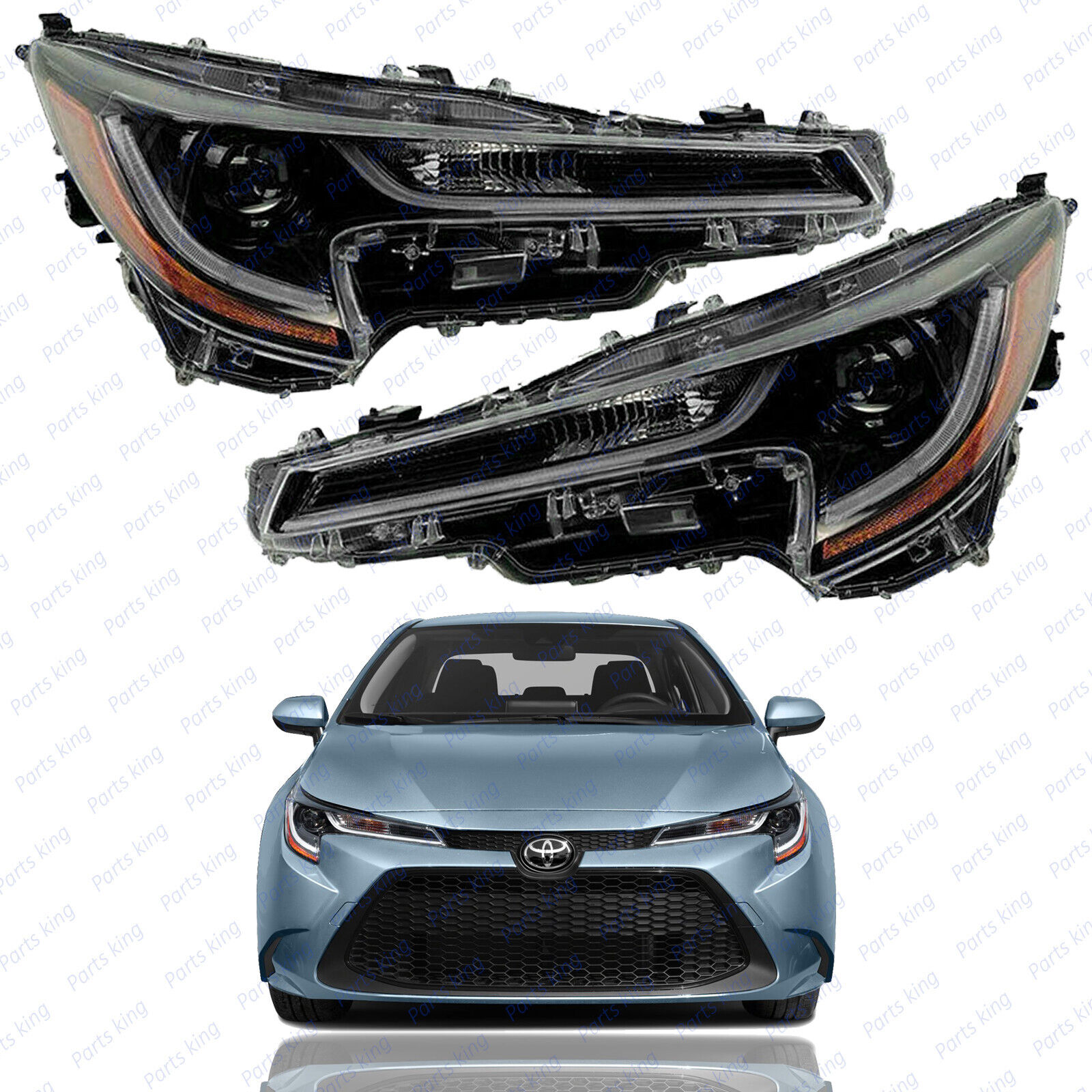 For 2020 2021 2022 Toyota Corolla L LE Headlight Assembly LED DRL Left Right 2pc