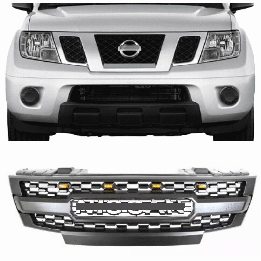 Front Grille For 2009-2016 Nissan Frontier Grill W/ Emblem and LED Lights