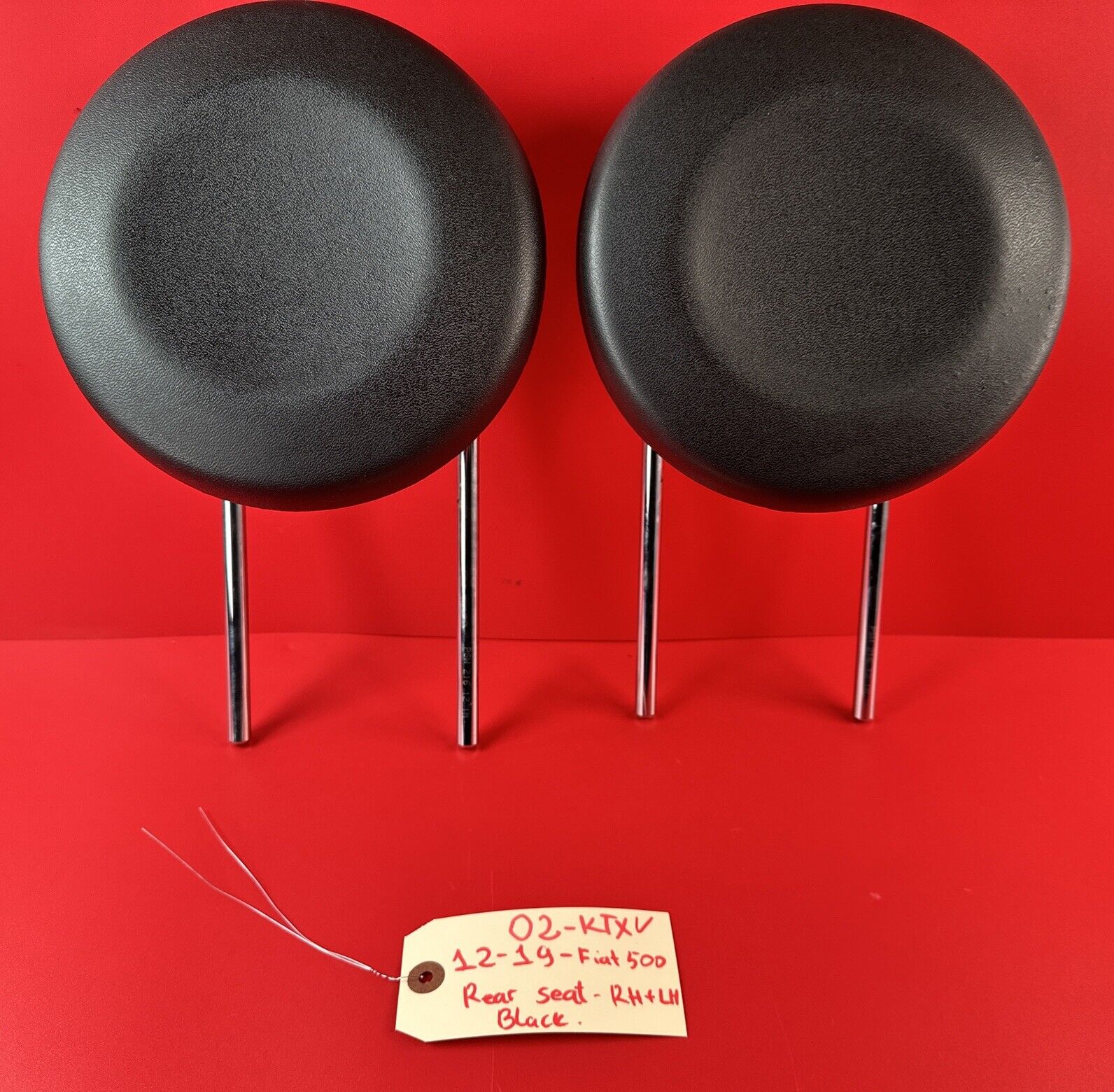 2012-2019 FIAT 500 REAR SET LEFT AND RIGHT HEADREST COLOR BLACK