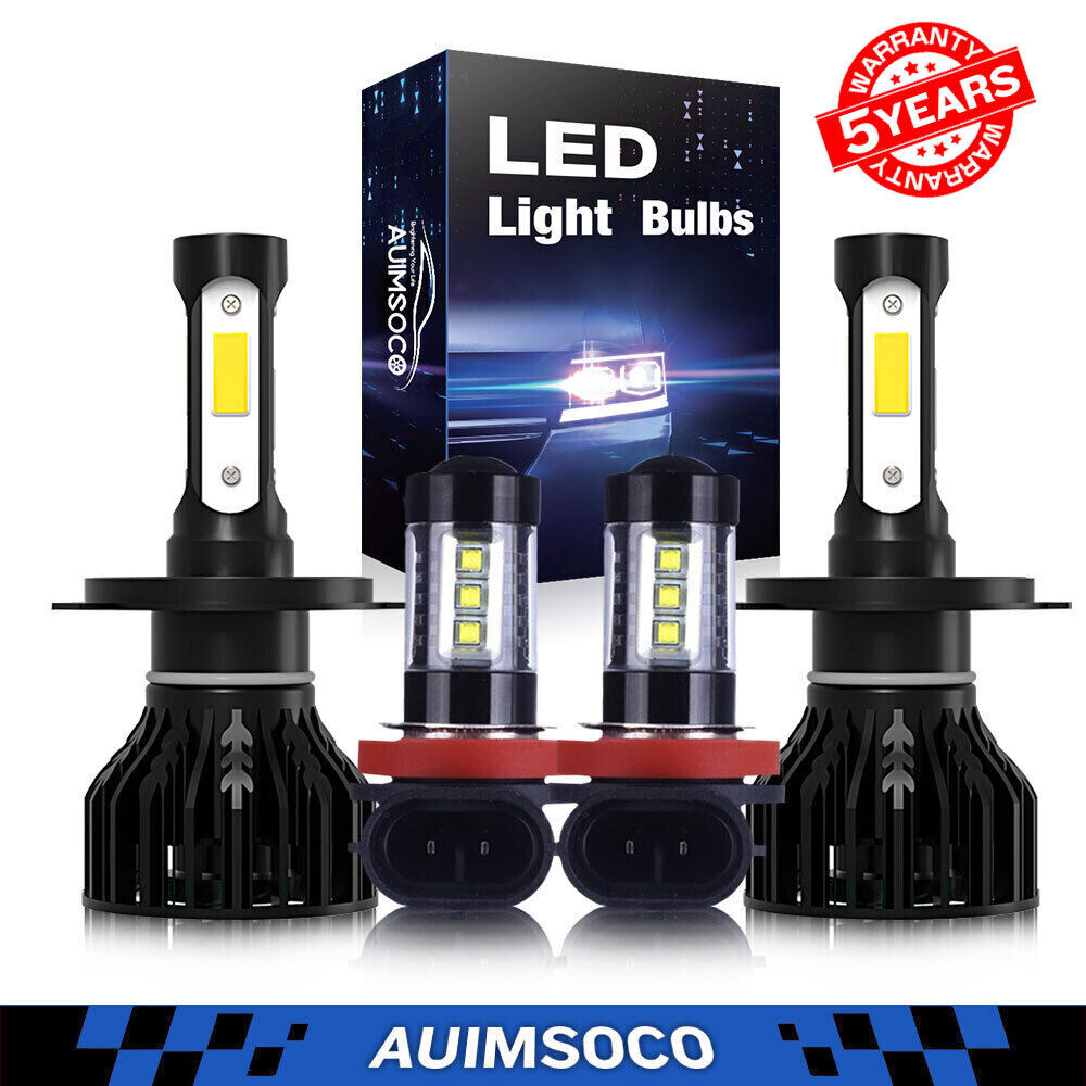 H4 9003+H11 LED Headlight Bulbs Kit Hi-Lo&Fog Light for Toyota Tacoma 2012-2015