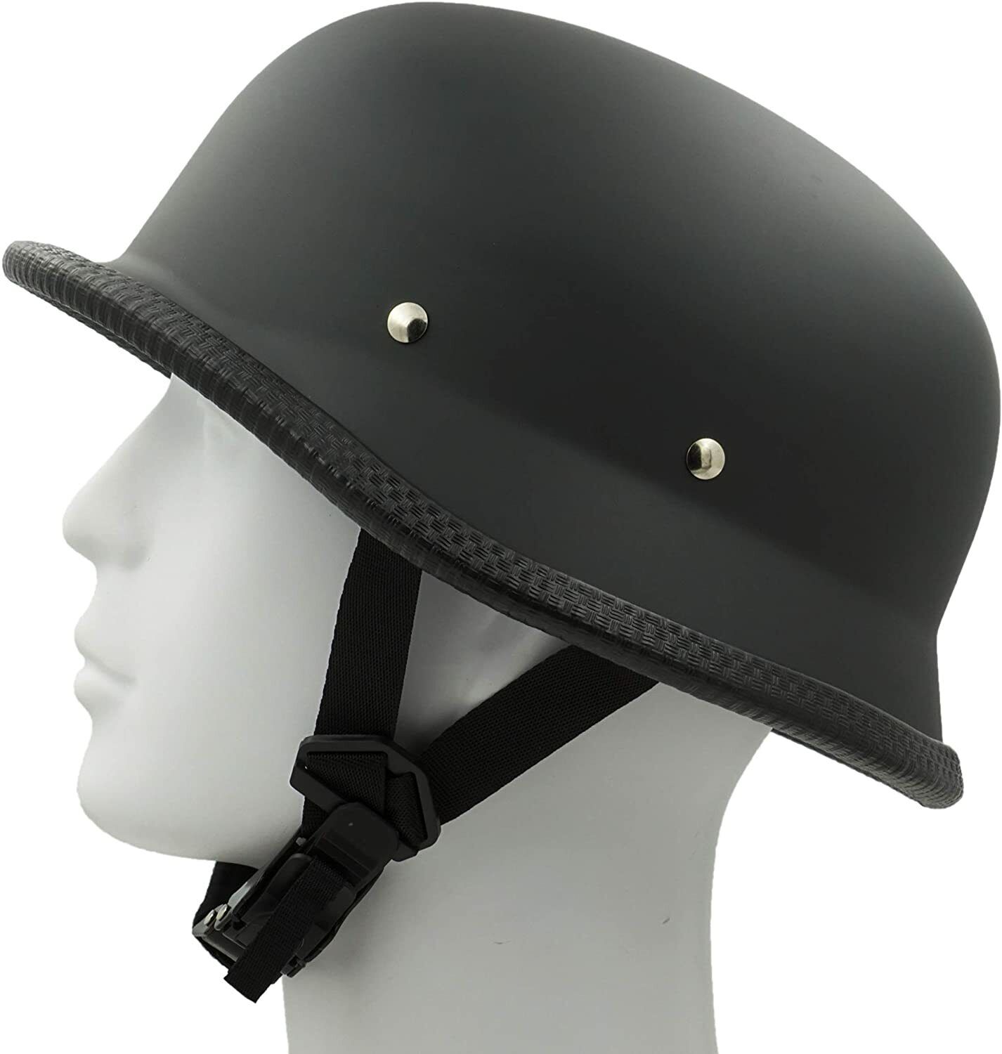German Novelty Flat Black Helmet With Q-Release(S to 2XL)