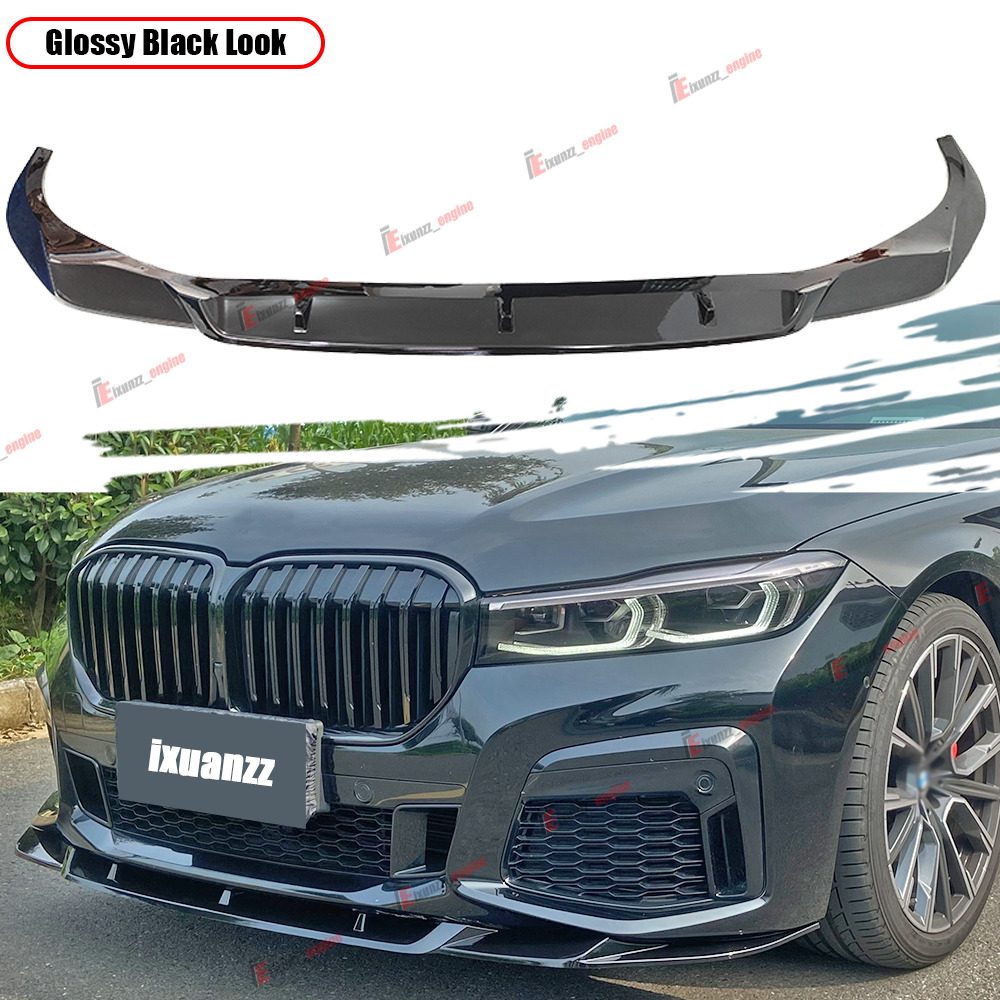 For 2019-2022 BMW G11 G12 740i 750i M760i M Sport Gloss Black Front Lip Splitter