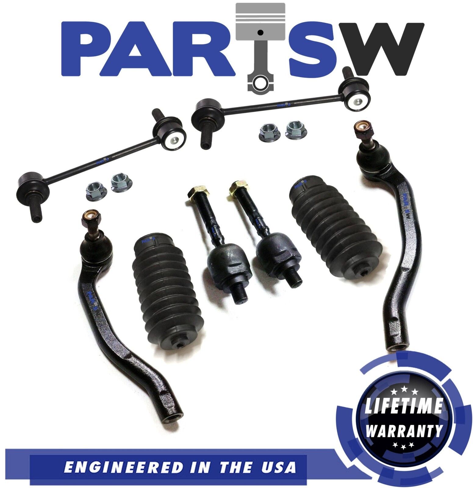 8 New Pc Suspension Kit for Honda Prelude Inner & Outer Tie Rod Ends, Sway Bar