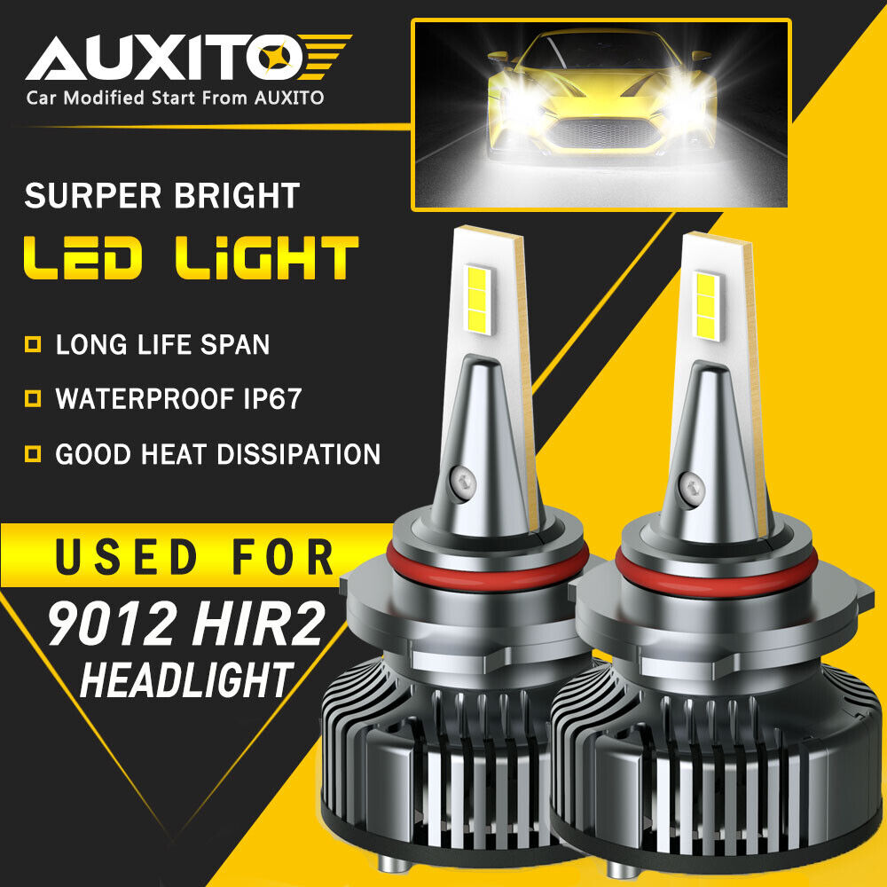 AUXITO 9012 HIR2 LED Headlight Bulb 16000LM High Low Beam Cool White CANBUS EOA