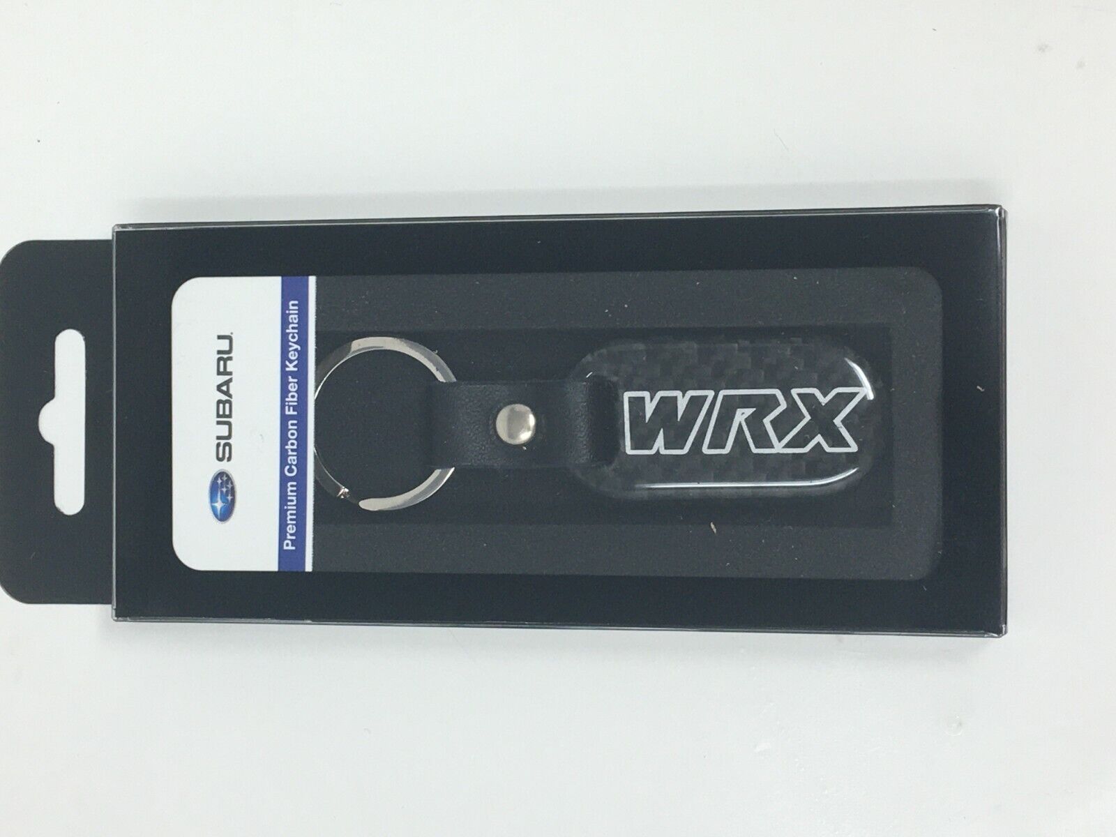 Subaru WRX Logo Carbon Fiber Keychain fob Impreza Legacy Outback STi OEM Genuine