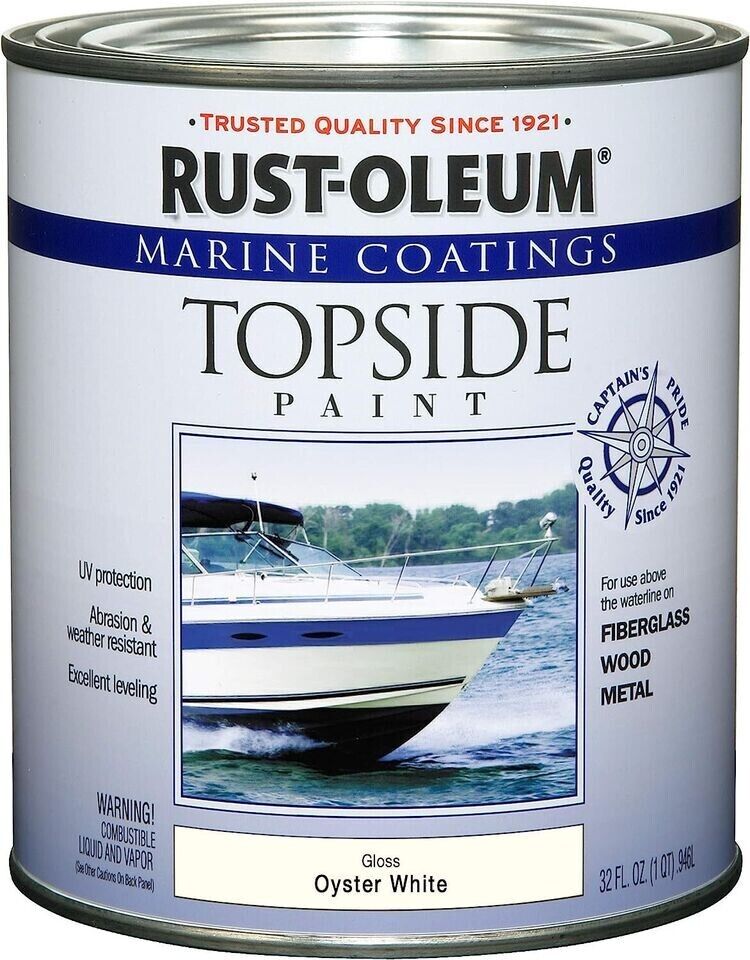 Marine Boat Wood Metal Fiberglass Topside Paint Coating Gloss Oyster White NEW