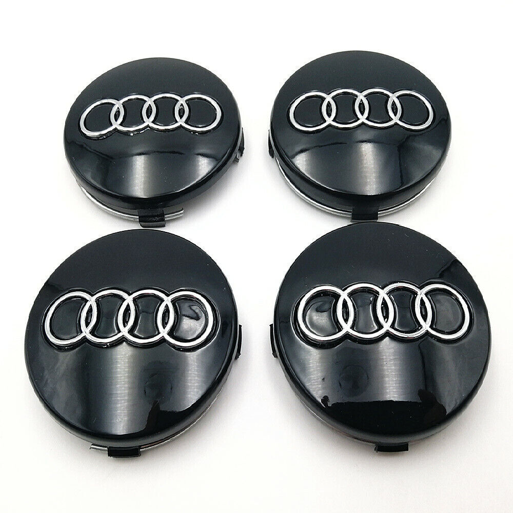 NEW 4X grey/black WHEEL REPLACEMENT CENTER HUB CAPS FOR AUDI 60MM 4B0601170